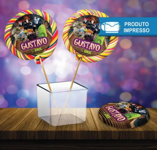 Rótulo Adesivo para Pirulito Hotel Transylvania
