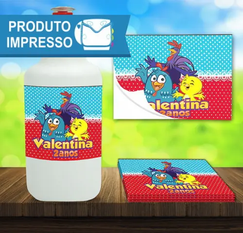 Rotulo Adesivo Squeeze Galinha Pintadinha