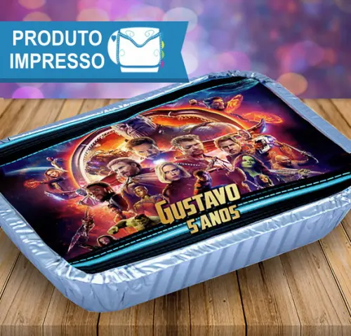 Rótulo Adesivo Tampa Marmitinha Vingadores Guerra Infinita