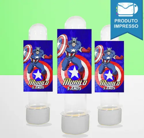 Rótulo Adesivo Tubete Capitão América