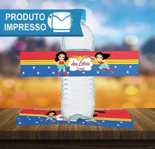 Rótulo Água 500ml Mulher Maravilha