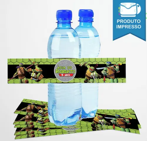 Rótulo Água 500ml Tartaruga Ninja