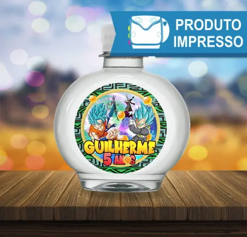 Rótulo Água Ouro Fino Dragon Ball