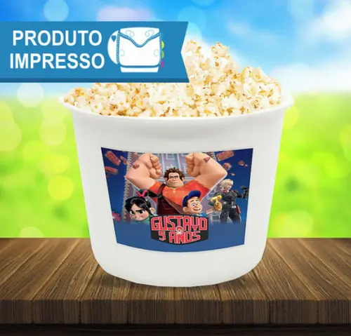 Rótulo Balde de Pipoca Detona Ralph