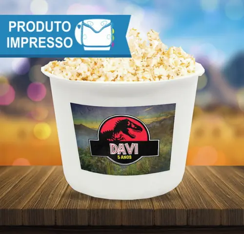 Rótulo Balde de Pipoca Jurassic Park