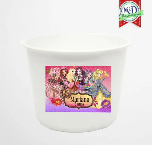Rótulo Balde Pipoca Ever After High