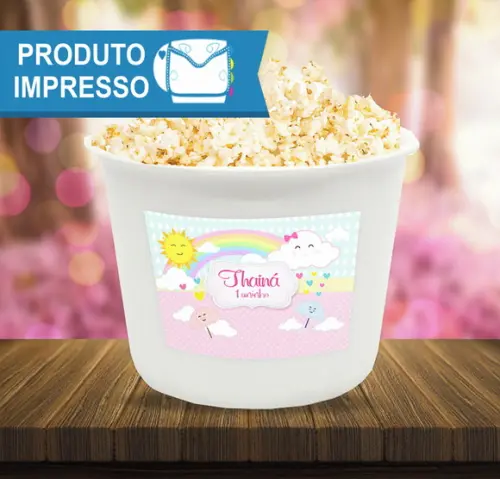 Rótulo Balde de Pipoca Chuva de Amor
