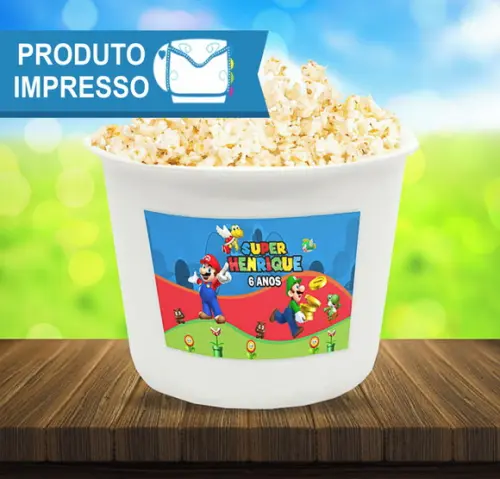 Rotulo Balde Pipoca Super Mário