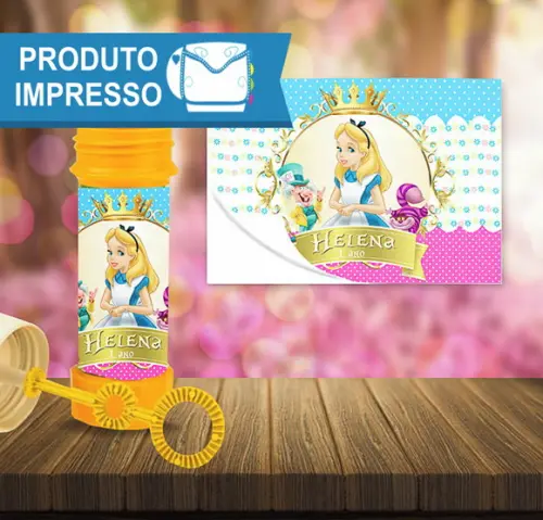 Rótulo Bolha de Sabão Alice no País das Maravilhas