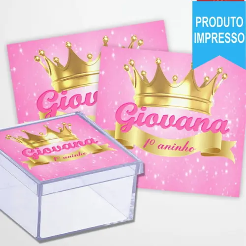 Rótulo Caixinha Acrílica Princesa