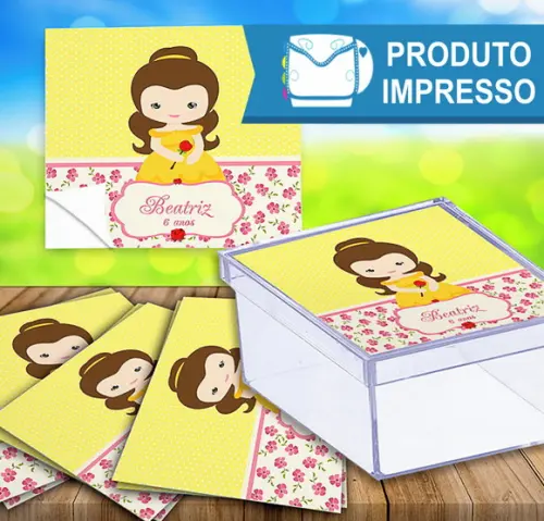 Rótulo Caixinha Bela e a Fera Cute