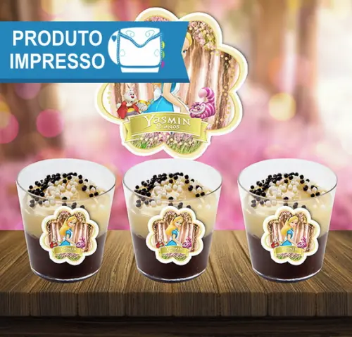 Rótulo Copinho de Brigadeiro Alice no País das.....