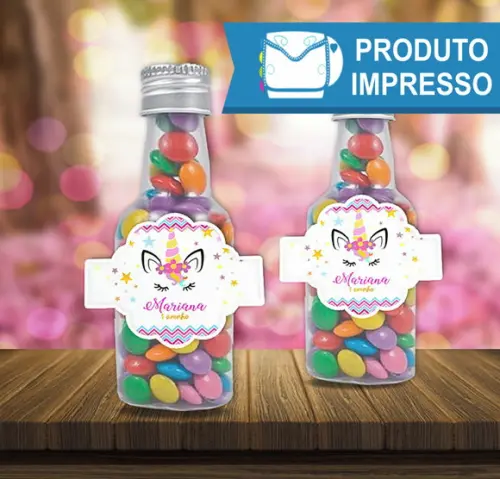 Rótulo Garrafinha Unicornio