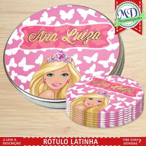 Rótulo Latinha Barbie