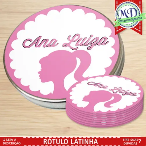 Rótulo Latinha Barbie Silhoueta