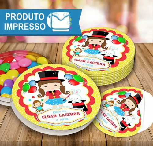 Rótulo Latinha Circo Menina