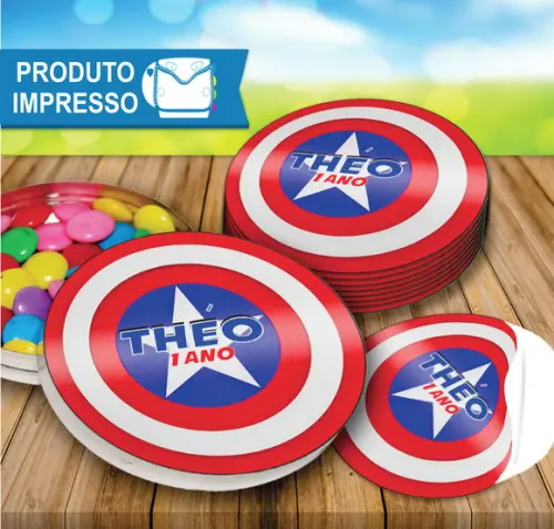 Rótulo Latinha Capitão América