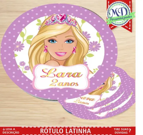 Rótulo Latinha Barbie