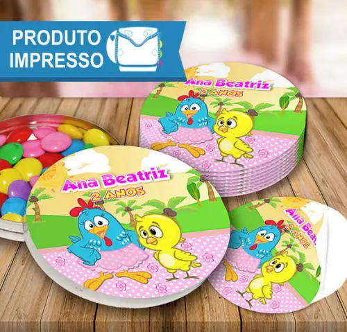 Rótulo Latinha Galinha Pintadinha