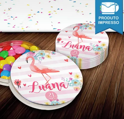 Rótulo Latinha Flamingo