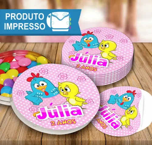 Rótulo Latinha Galinha Pintadinha