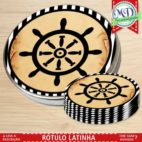 Rótulo Latinha Piratas