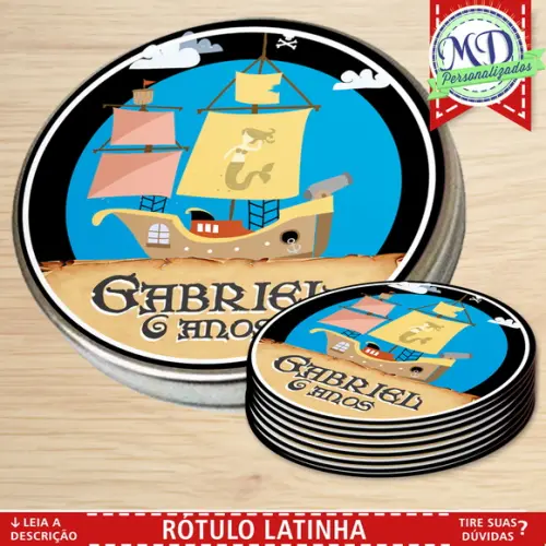 Rótulo Latinha Piratas