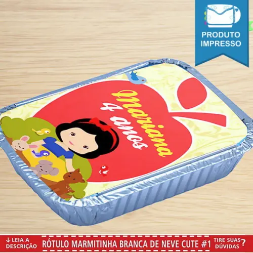 Rótulo Marmitinha Branca de Neve Cute