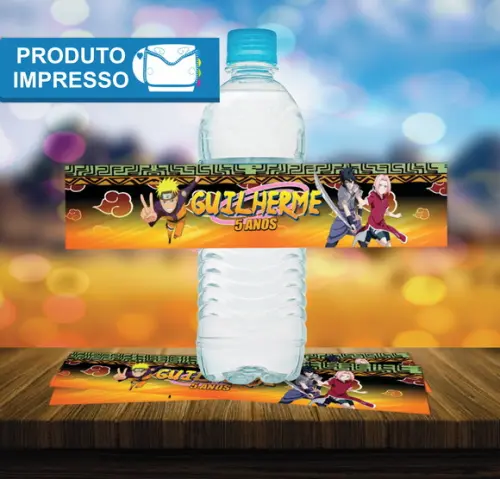 Rótulo para Água 500ml Naruto