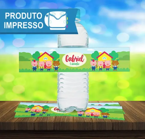 Rótulo para Água 500ml Os Três Porquinhos