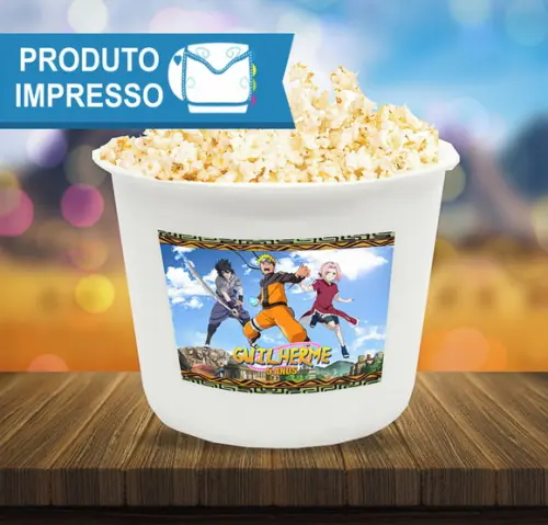 Rótulo para Balde de Pipoca Naruto