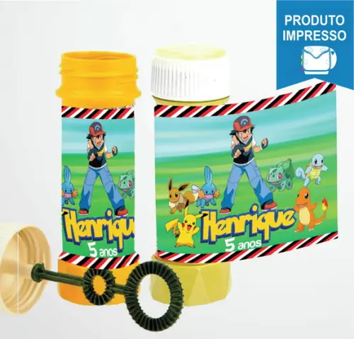 Rótulo para Bolha de Sabão Pokémon