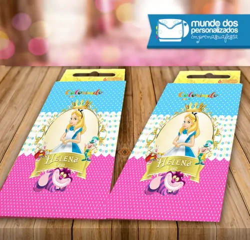 Rótulo Para Giz de Cera Alice no País das Maravilhas