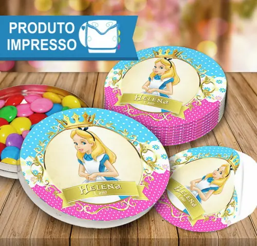 Rotulo para Latinha Alice no País das Maravilhas