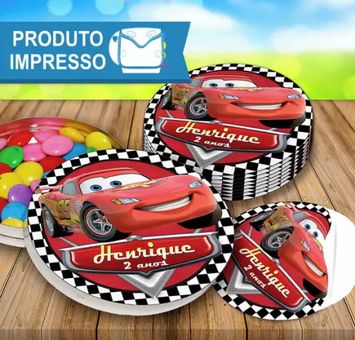 Rotulo Redondo Latinha Carros