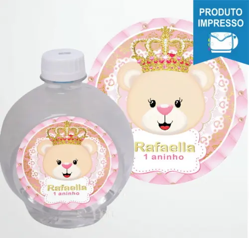 Rótulo Redondo Ouro Fino Ursinha Princesa