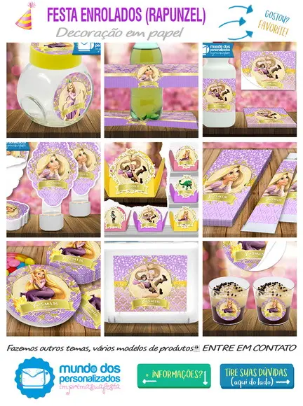 Rótulo Tubete Enrolados (Rapunzel)