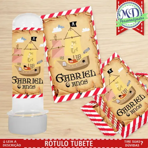 Rótulo Tubete Piratas