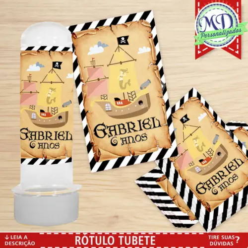 Rótulo Tubete Piratas