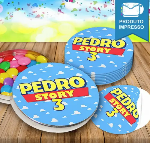 Rotulos Adesivos Redondos Latinha Toy Story