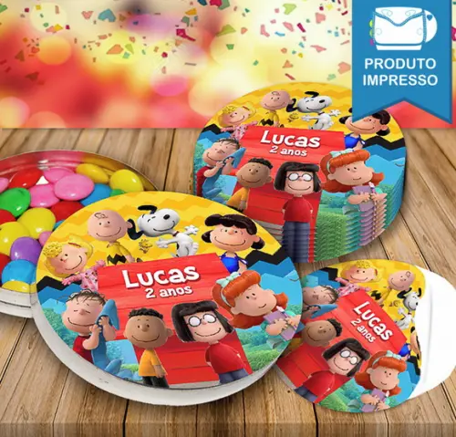 Rotulos Adesivos Redondos Latinha Snoopy