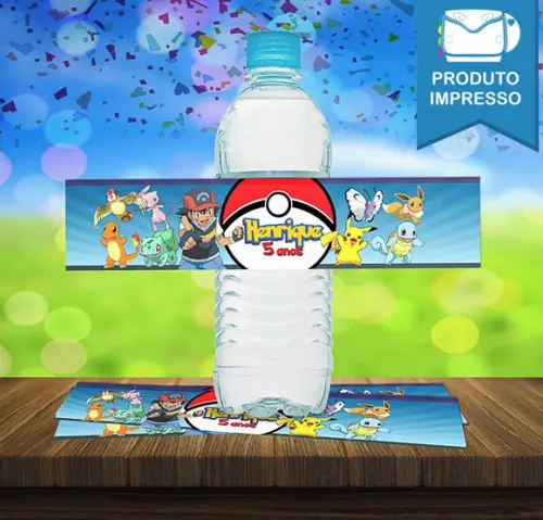 Rótulos Água 500ml Pokémon