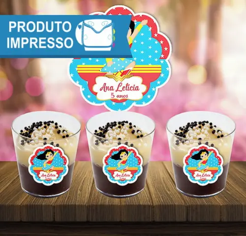 Rótulos Copinho Mulher Maravilha