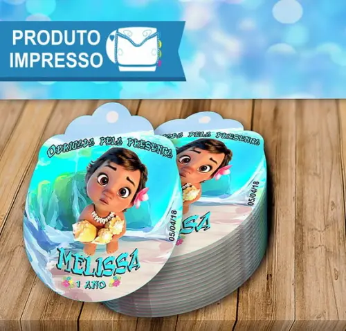 Tag Agradecimento Moana Baby