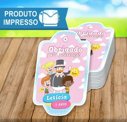 Tag Agradecimento Mundo Bita e as Crianças Rosa