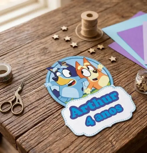 Tag de Agradecimento Bluey e Bingo