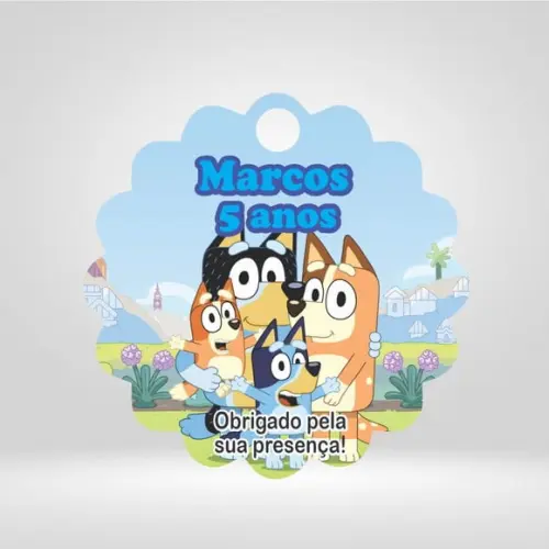 Tag de Agradecimento Bluey e Familia