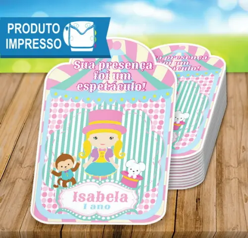 Tag de Agradecimento Circo Menina