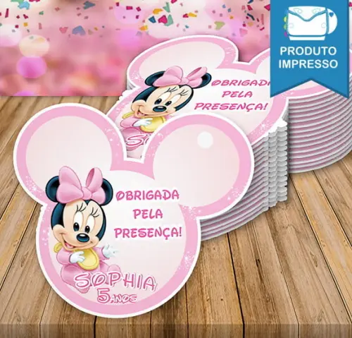 Tag de Agradecimento Minnie Baby