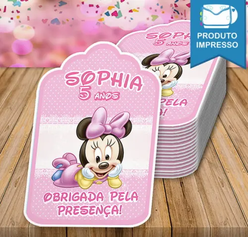Tag de Agradecimento Minnie Baby